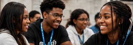 Young people collaborating during a learning experience