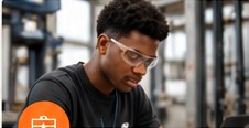 Young person gaining hands-on work experience